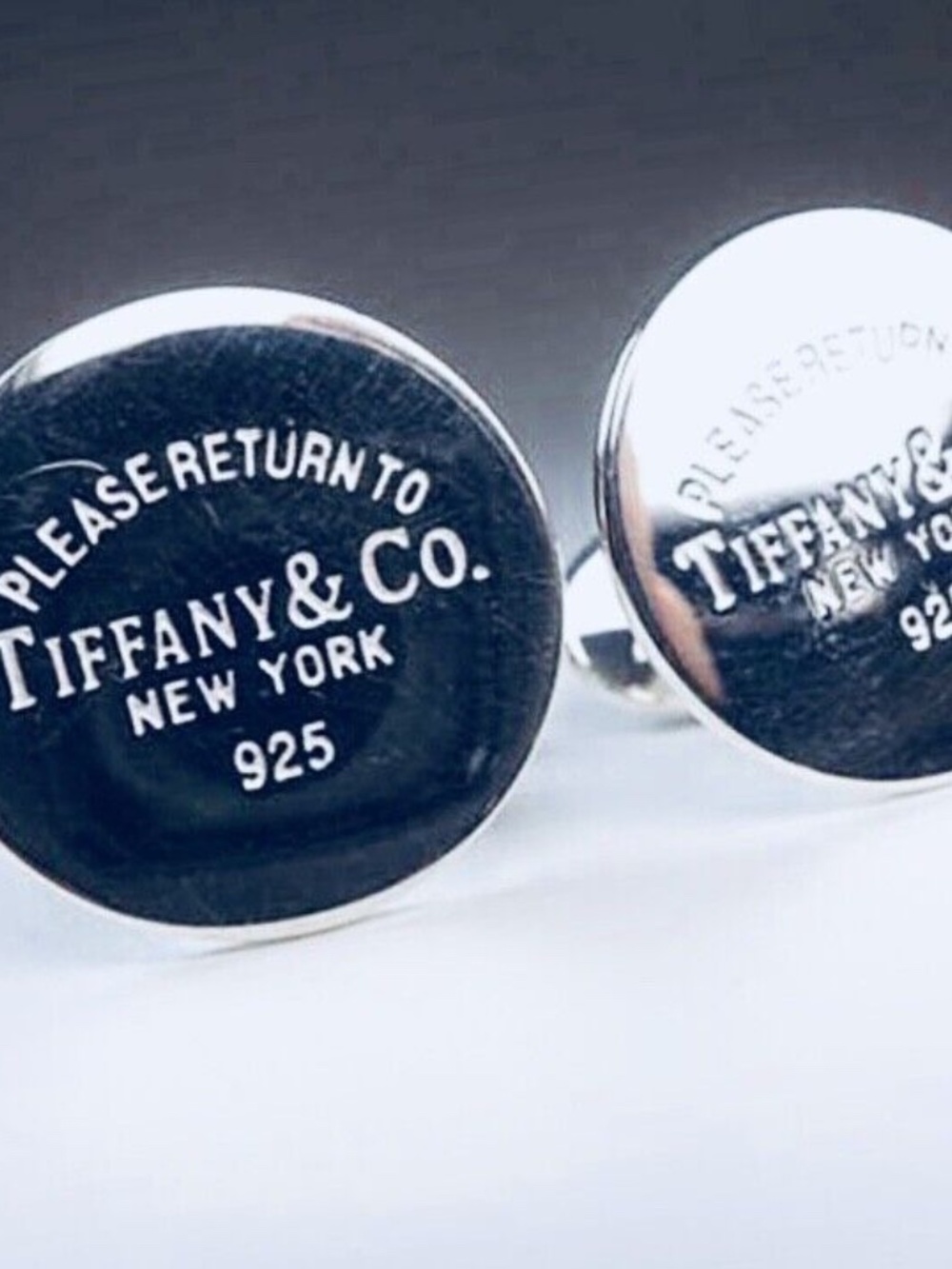Tiffany & Co. Sterling Silver Return to Round Cuff Links